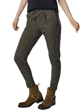 Pantaloni Only Poptrash Gozi marroni per Donna.