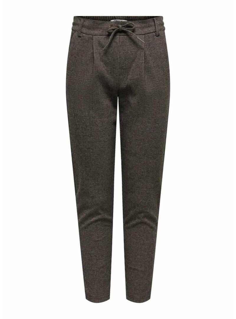 Pantaloni Only Poptrash Gozi marroni per Donna.