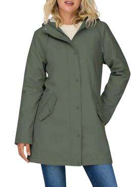 Impermeabile Only Sally verde per donna