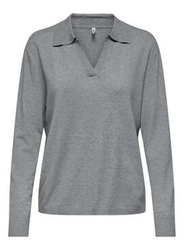 Maglia Only Libi polo grigia da donna