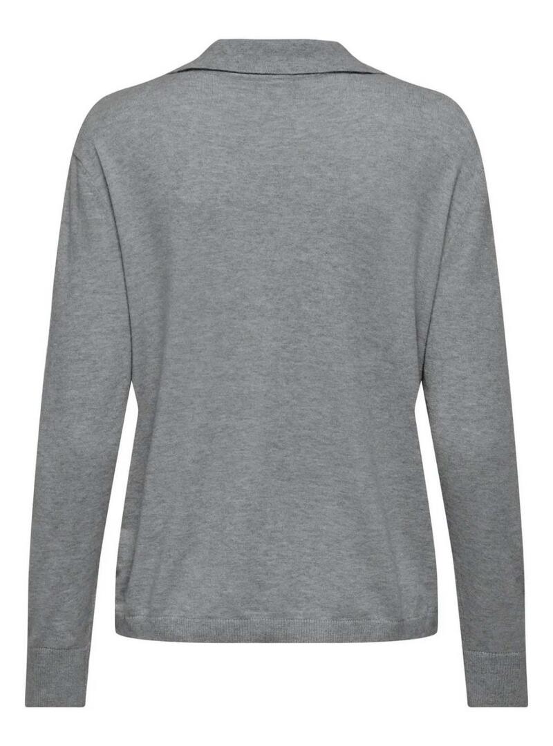 Maglia Only Libi polo grigia da donna