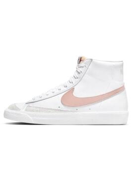 Sneakers Nike Blazer Mid 77 bianche e rosa per donna