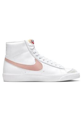 Sneakers Nike Blazer Mid 77 bianche e rosa per donna