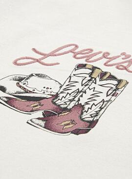 Maglietta Levis Western bianca per bambina