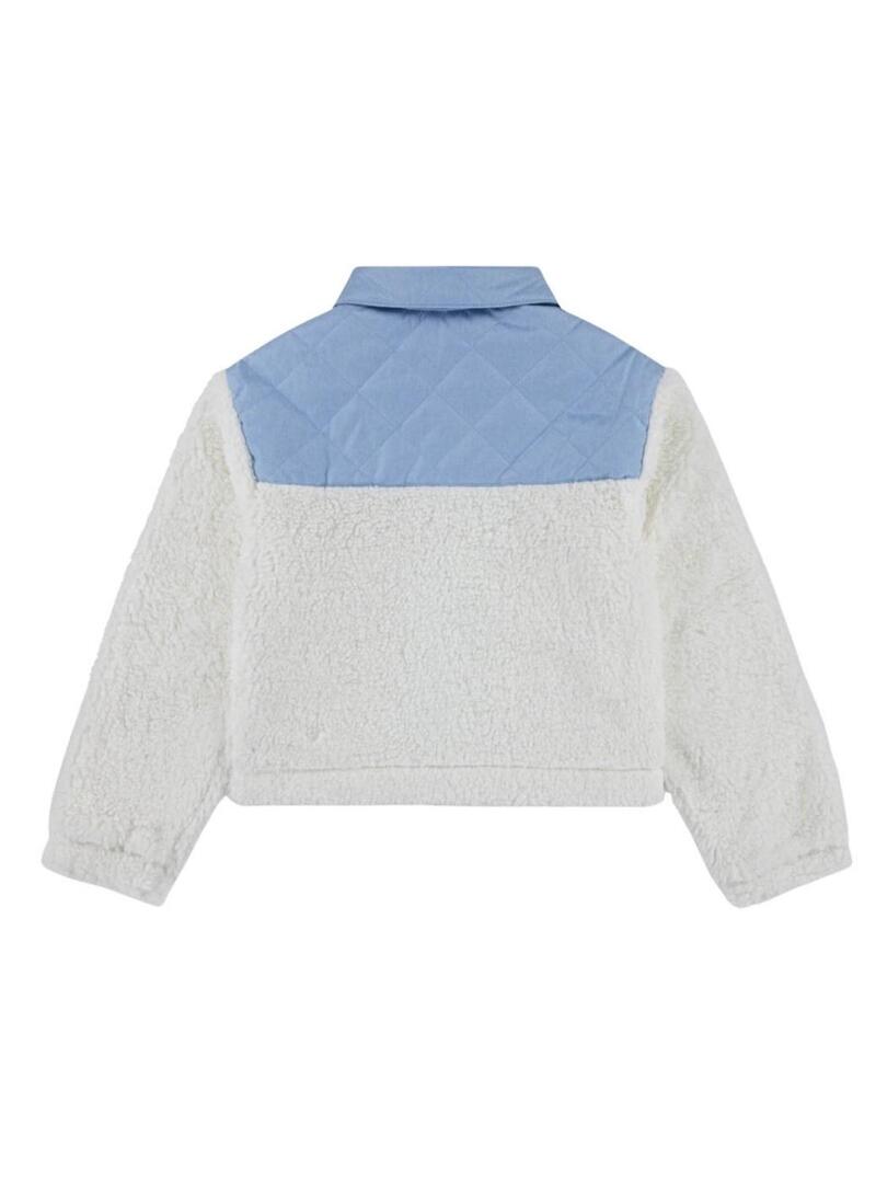 Giacca Levi's Sherpa bianca e blu per bambina