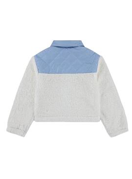 Giacca Levi's Sherpa bianca e blu per bambina