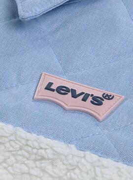 Giacca Levi's Sherpa bianca e blu per bambina