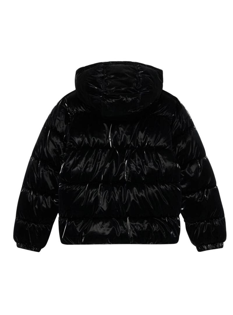 Giacca trapuntata Levis Shiny nera per bambina.