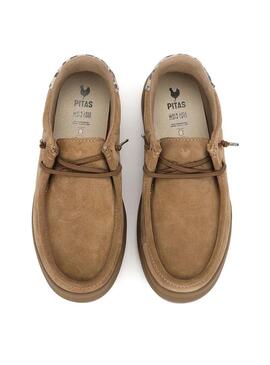 Scarpe Walkin Pitas Lyon cammello per donna