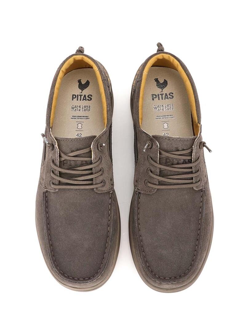 Scarpe da barca Walkin Pitas Denver grigie per uomo.