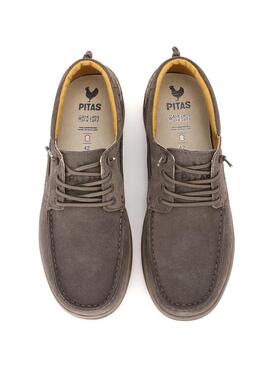 Scarpe da barca Walkin Pitas Denver grigie per uomo.