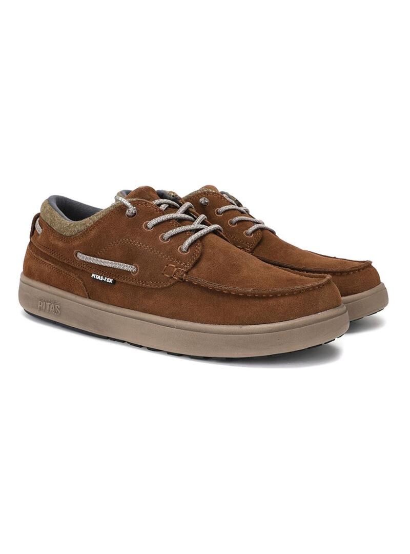 Scarpe da barca Walkin Pitas Dakota cammello per uomo