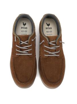 Scarpe da barca Walkin Pitas Dakota cammello per uomo