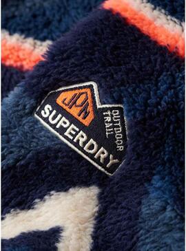 Maglietta Henley stampata etnica marina per donna Superdry Polar