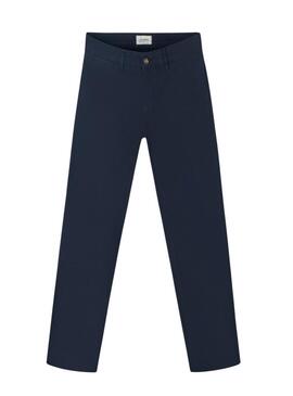 Pantaloni cinesi Silbon Casual blu navy per uomo