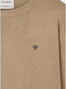 Maglione Silbon beige basic per uomo