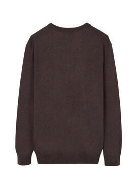 Maglia Silbon Vneck marrone per uomo