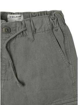 Pantaloni cargo verde Silbon per bambino