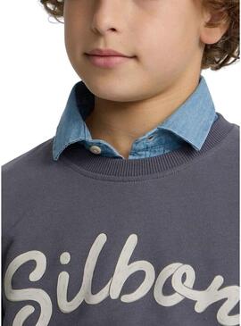 Felpa Silbon Vintage blu per bambino