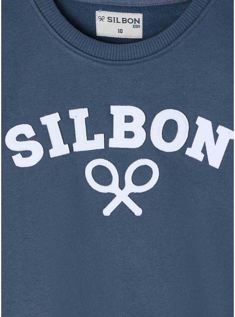 Felpa Silbon Racchetta blu per bambino