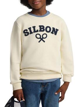 Felpa Silbon Raqueta beige per bambino