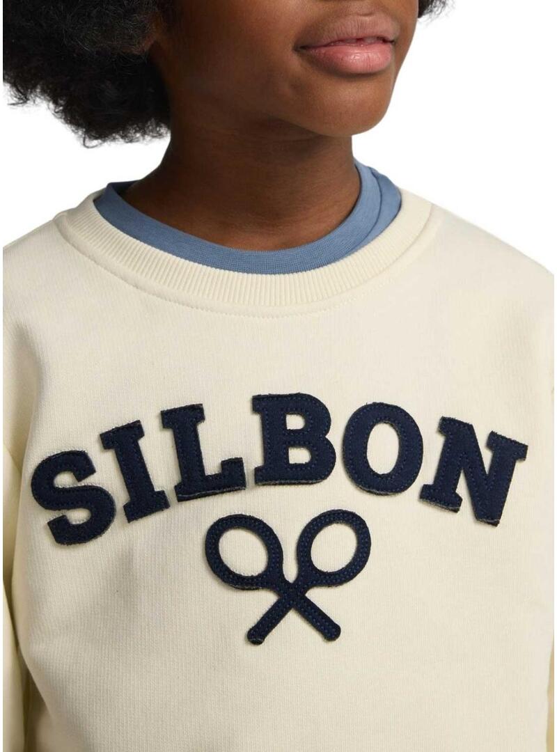 Felpa Silbon Raqueta beige per bambino