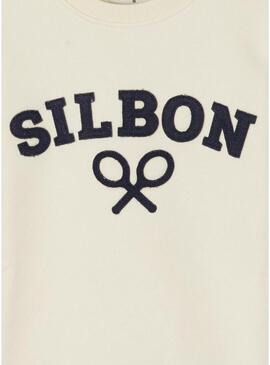Felpa Silbon Raqueta beige per bambino