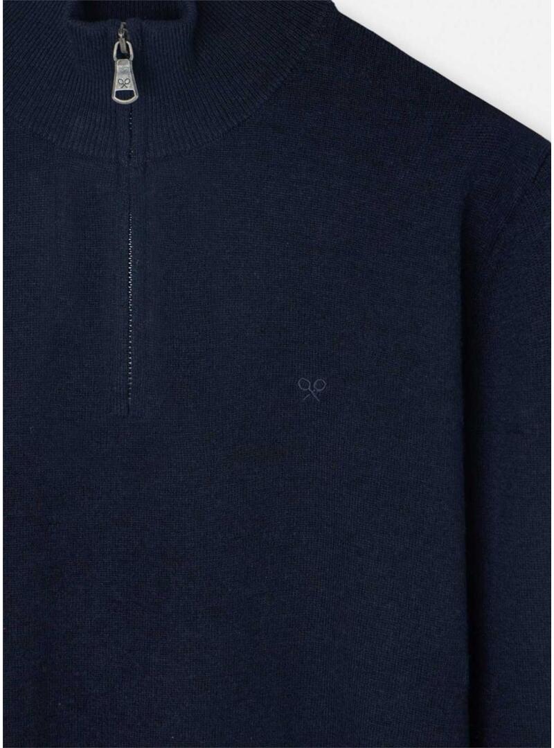 Maglione a mezza zip blu scuro Silbon per uomo