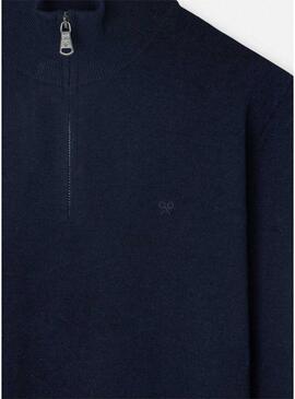 Maglione a mezza zip blu scuro Silbon per uomo