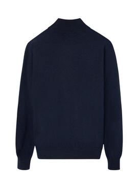 Maglione a mezza zip blu scuro Silbon per uomo