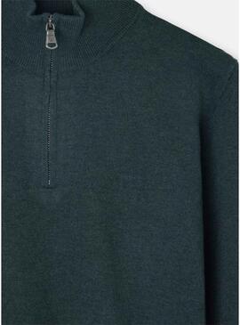 Maglia a mezza zip verde Silbon per uomo