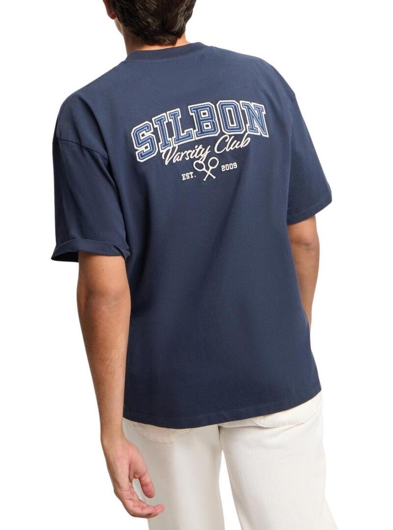 Maglietta Silbon Varsity club blu scuro per uomo