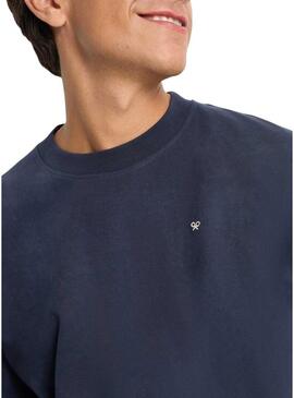 Maglietta Silbon Varsity club blu scuro per uomo