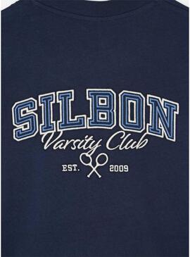Maglietta Silbon Varsity club blu scuro per uomo