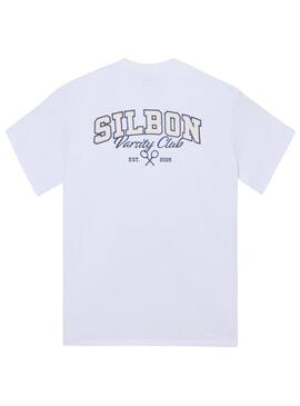 Maglietta Silbon Varsity club bianca per uomo.