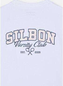 Maglietta Silbon Varsity club bianca per uomo.