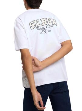 Maglietta Silbon Varsity club bianca per uomo.