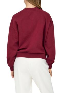 Felpa Only Onjo bordeaux per donna