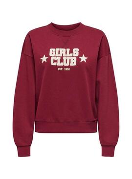 Felpa Only Onjo bordeaux per donna