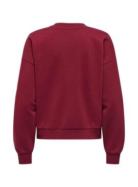Felpa Only Onjo bordeaux per donna