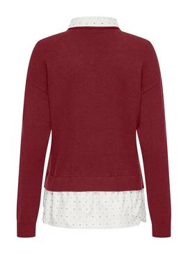 Maglia Jersey Only Dagmar bordeaux per donna