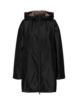 Impermeabile reversibile Only Fry nero e animalier per donna.