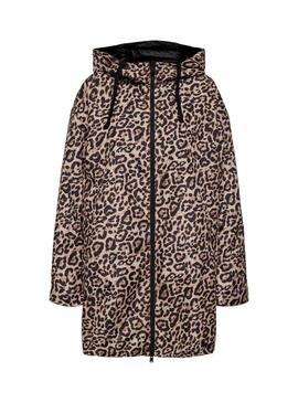 Impermeabile reversibile Only Fry nero e animalier per donna.