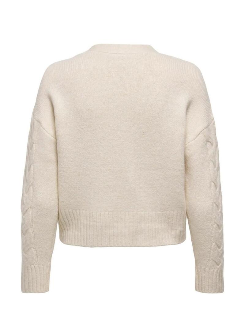Cardigan a maglia Only Rio beige per donna