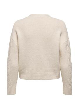 Cardigan a maglia Only Rio beige per donna
