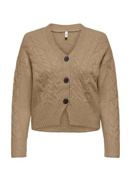 Maglione a maglia Only Rio cammello per donna