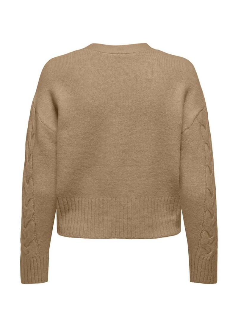 Maglione a maglia Only Rio cammello per donna