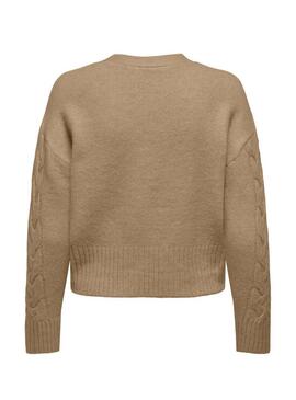 Maglione a maglia Only Rio cammello per donna