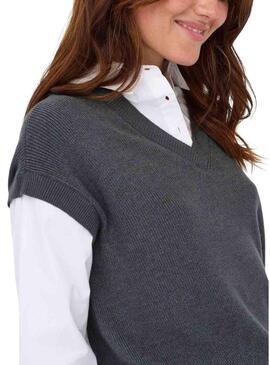 Maglia Only Payson a combo e gilet grigio per donna