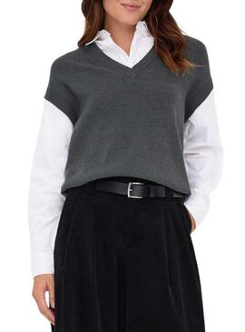 Maglia Only Payson a combo e gilet grigio per donna